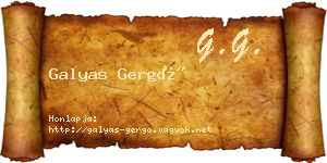 Galyas Gergő névjegykártya